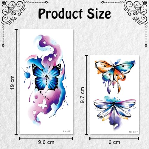 Cerlaza 79 Sheets 3D Butterfly Temporary Tattoos for Women