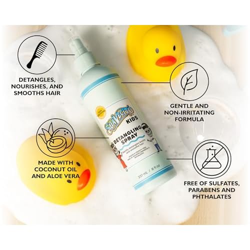 Suavecito Kid's Detangling Spray - Nourishing & Gentle Plant Based Detangler, Calming Chamomile Scent - Free of Sulfates, Parabens, and Phthalates - Cruelty Free