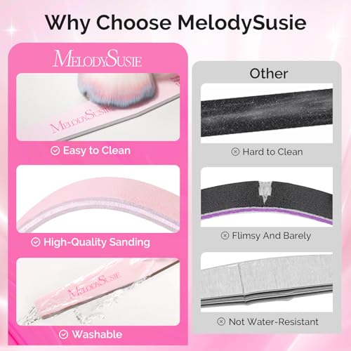 MelodySusie 4-Piece Nail File Set - Dual-Sided 100/180 Grit