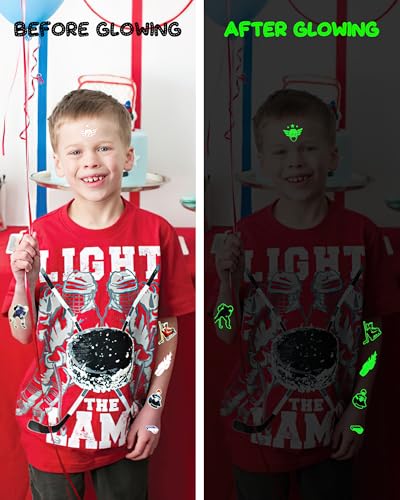 164 Glow in Dark Ice Hockey Temporary Tattoos