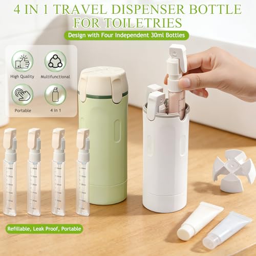 4-Pack 30ML Travel Bottle Dispenser Set, Leak Proof