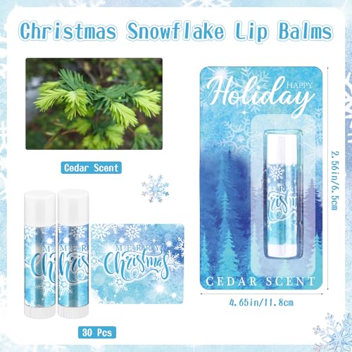 36 Pcs Winter Lip Balm Bulk Snowflake Honey Moisturizing Lip Balm Office Appreciation Gifts for Coworkers Teachers Staff Employee Nurse Women Family Holiday Favors