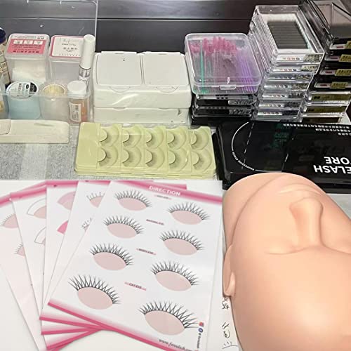 20 pcs Eye Shaped Practice Sponges and 5 Sheets Lash Mapping Exercise Cards for Eyelash Beginners Lash Extension Supplies