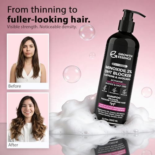 Minoxidil 2% Hair Regrowth Shampoo for Women with Biotin & DHT Blockers