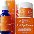Korean Vitamin C Serum + 97.5% Snail Mucin Eye Cream Set for Glowing Skin & Youthful Eyes