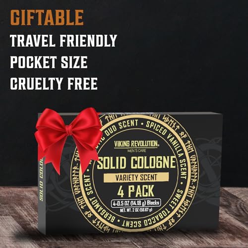 Viking Revolution 4-Pack Solid Cologne for Men - 0.5 Oz Wax Balm