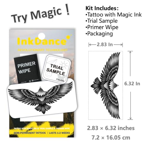 Semi-Permanent Tattoo Eagle | Waterproof Plant-Based Ink