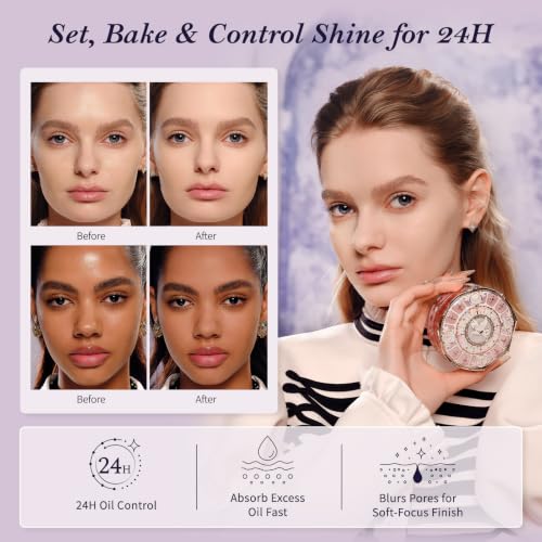 Flower Knows Knight Unicorn Cloud Loose Setting Powder - Talc-Free, 24H Oil Control