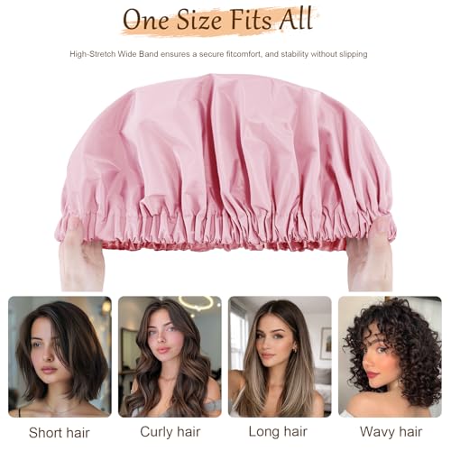 Satin Lined Shower Cap for Women | Waterproof Hair Protection