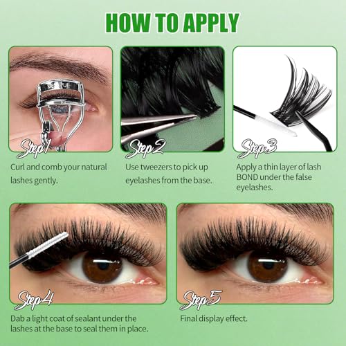 Lash Extension Kit with 684 Clusters, Bond & Seal Tools