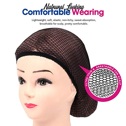 LEOBRO 10 PCS Wig Caps, Includes 4 PCS Brown Stocking Wig Caps, 4 PCS Light Brown Stocking Wig Caps, 2 PCS Black Mesh Net Wig Caps for Women Girl Kids Men, Cosplay Party Use