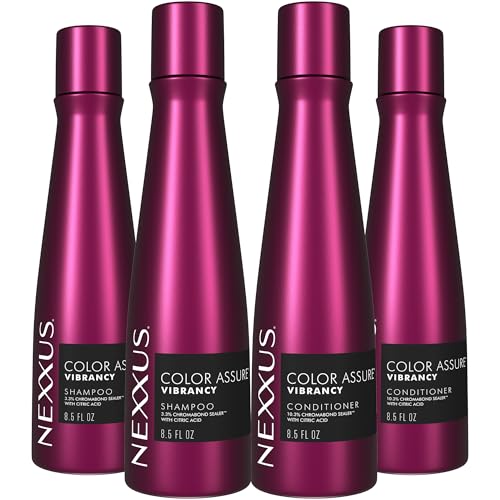 Nexxus Color Assure Shampoo 2-Pack + Conditioner 2-Pack ? Hair Products for Color-Treated Hair, Enhance Vibrancy up to 40 Washes, 8.5 Oz Ea
