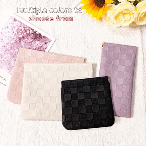 3-Pack Small Makeup Bags for Purse, Waterproof Leather Organizer