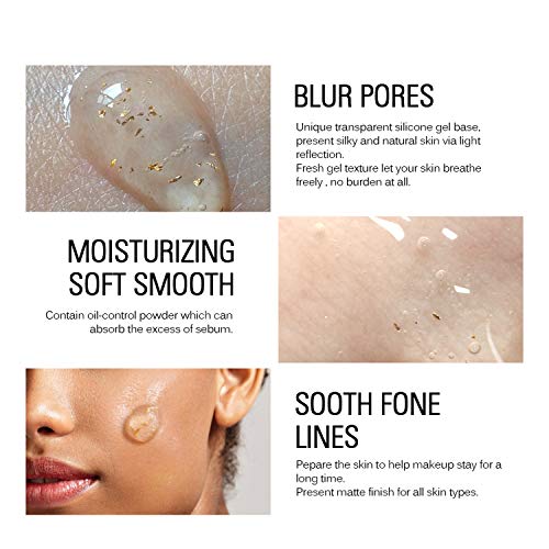 SACE LADY Face Makeup Primer Set, Big Pores Minimizer Perfect Cover, Matte Blur Pore Eraser Filler, Smooth Fine Lines Wrikles, Makeup Base Foundation Primer Gold Foil Infused (6ml/0.2Fl Oz,Pack of 3)