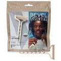 Bevel Essentials Disposable Safety Razors for Men, Double Edge Stainless Steel Blade Helps Prevent Nicks and Razor Bumps, Travel Essentials, 5 Count