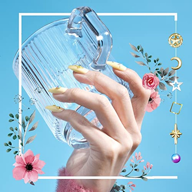 720 Pcs Short Coffin Press On Nails Set with Glue & Tools