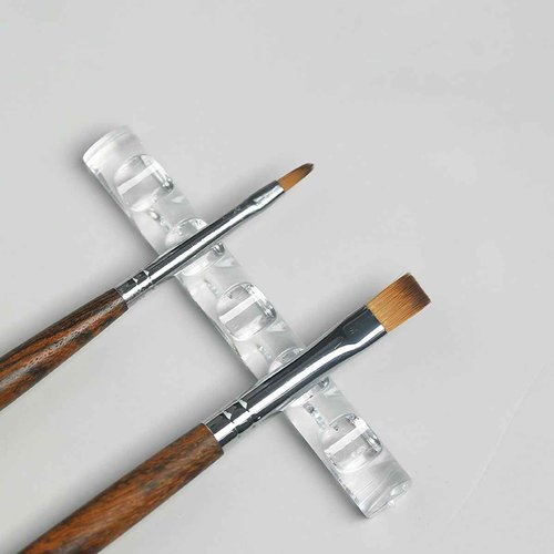 3zorqinron 2 Pcs Crystal Bar Pen Holder, Acrylic Nail Art Painting Pen Brush Stand for Drawing Pens, Nail Gel Polish Pen Brush Stand Holder Manicure Tool.