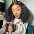 Ailwelia 12 Inch Curly Bob Wig - 5x5 HD Lace Closure, 200% Density