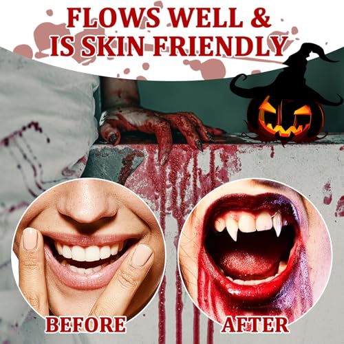 Fake Blood Makeup Spray,Realistic Fake Blood Splatter for Clothes and Face,High Pigment Halloween Fake Liquid Blood Washable for Vampire Zombie Monster Costume Cosplay SFX Halloween Makeup