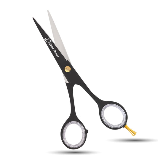 Hair Cutting Scissors Extremely Sharp Right-Hand Razor Edge - 5.5” Overall Length,Made of 420c Japanese Stainless Steel Salon Scissors Professional Barber Haircut Scissors (black gold, 5.5'')