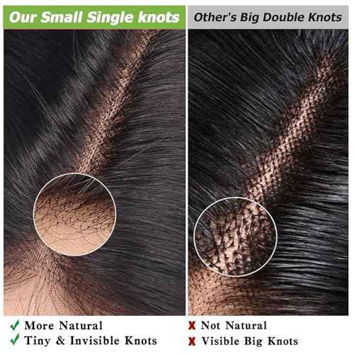 13x4 Lace Frontal Closure Ear to Ear Full Lace Frontal Closure Brazilian Deep Wave Human Hair Frontal Free Part Pre Plucked With Baby Hair 150 Density Natural Black 16 Inch