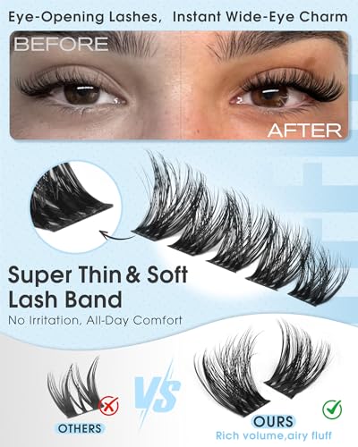 5D Fluffy Lash Clusters 12-18mm D-Curl Wispy Eyelashes