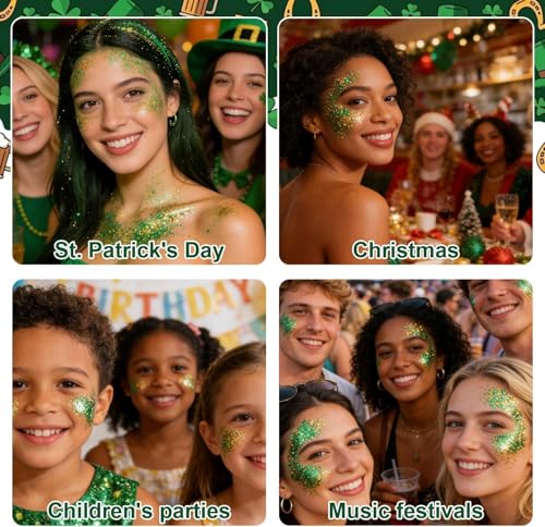 Brazil Green & Yellow Glitter Stick - Face Body Hair