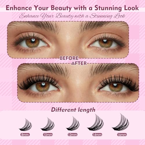 FADLASH Lash Clusters Kit 40D+50D+60D D Curl 8-16mm