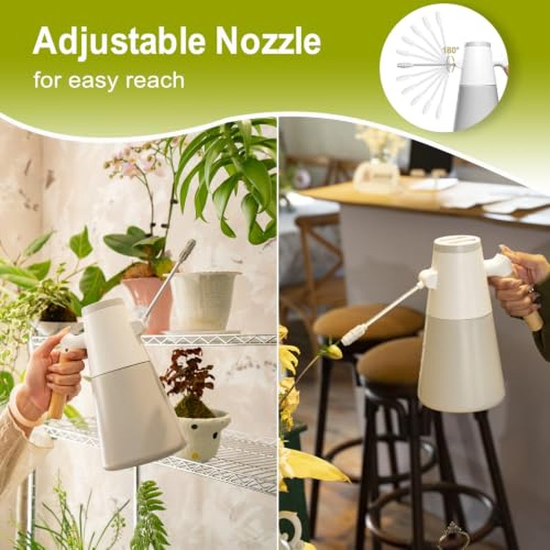 1.4L Electric Plant Mister with Wood Handle & 180° Nozzle