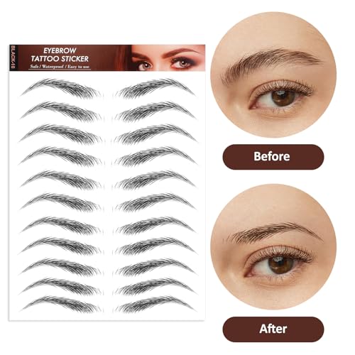 4D Waterproof Eyebrow Tattoo Stickers - 15 Sheets, 7-Day Wear
