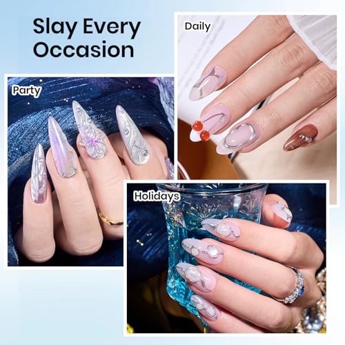Beetles Chrome Nail Art Gel F-Clear-1 15g Mirror Effect Builder & Rhinestone Glue