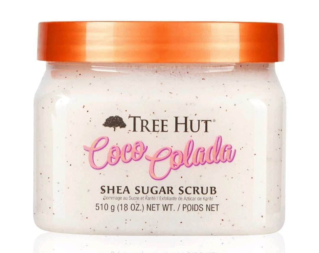 Tree Hut Shea Sugar Body Scrub, Watermelon, Coco Colada,18oz, 2PK, With Single Makeup Remover Cleansing Wipe