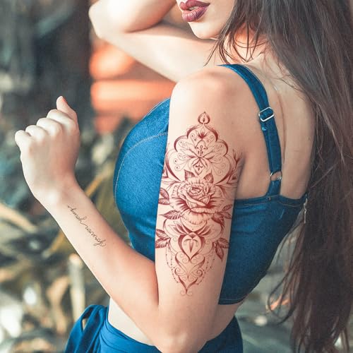 Waterproof Temporary Tattoos for Women - 68 Floral Sheets