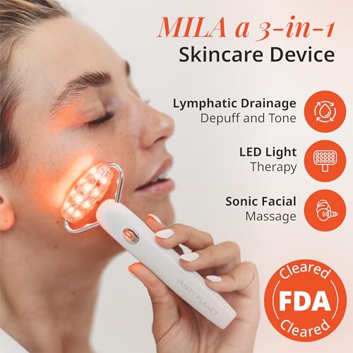 Vanity Planet Mila LED Facial Roller - 3-in-1 Anti-Aging Massager