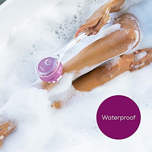 Beurer FC55 Electric Body Scrubber for Exfoliating and Massage, Waterproof for Showering, Cordless and Rechargeable, Spinning Skin Cleansing Brush with 2 Attachments