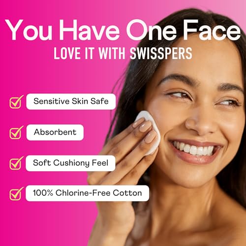 Swisspers Ultra Soft Cotton Rounds - 100 Count Pack of 36, Hypoallergenic & Dual Sided Makeup & Nail Polish Remover Pads