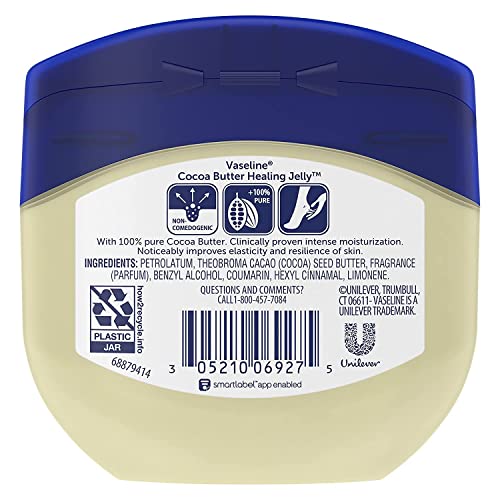 Vaseline Rich Conditioning Petroleum Jelly, Cocoa Butter 7.5 oz (Pack of 12)