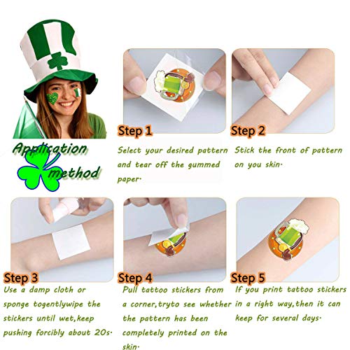 St. Patrick's Day Shamrock Temporary Tattoos, 144 Pack