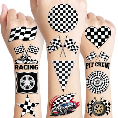 96 PCS Race Car Temporary Tattoos for Kids Party Favors