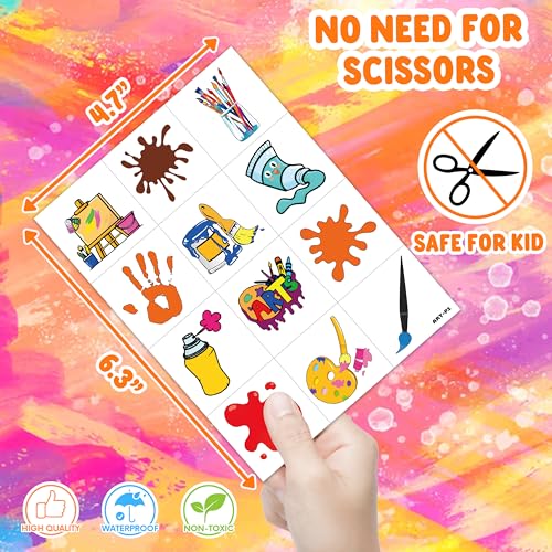 96 Pre-Cut Temporary Tattoos Art Party Favors for Kids