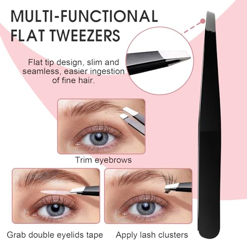 Lash Applicator Tool - Curved Stainless Steel Tweezers (4pcs)