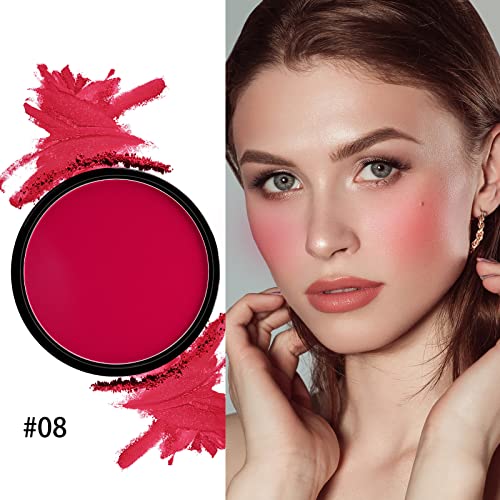 Boobeen Powder Blush Palette - 5 Matte Shades with Puff