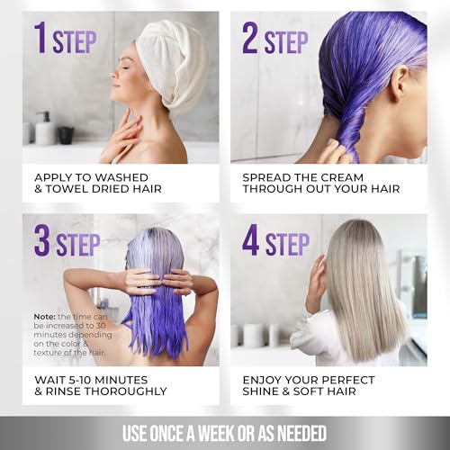 Purple Hair Mask for Blonde & Bleached Hair | 2-in-1 Keratin Toner