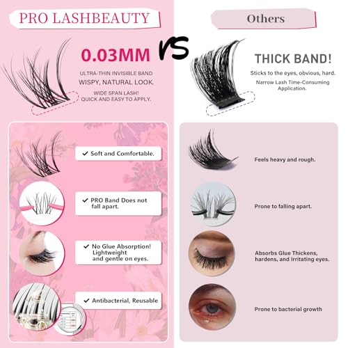 PRO LASHBEAUTY Spider Lash Clusters - Wispy D Curl 8-16mm