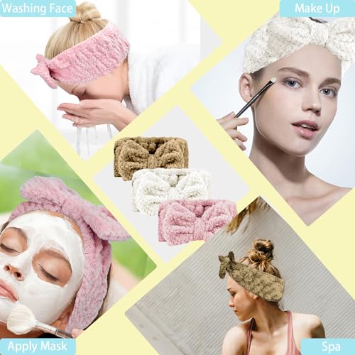 LAPOHI Microfiber Headbands 3 Pack for Face Washing, Makeup, Yoga & Sports - Women & Girls