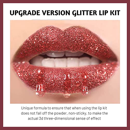 3-Color Glitter Lip Kit with Primer & Applicator