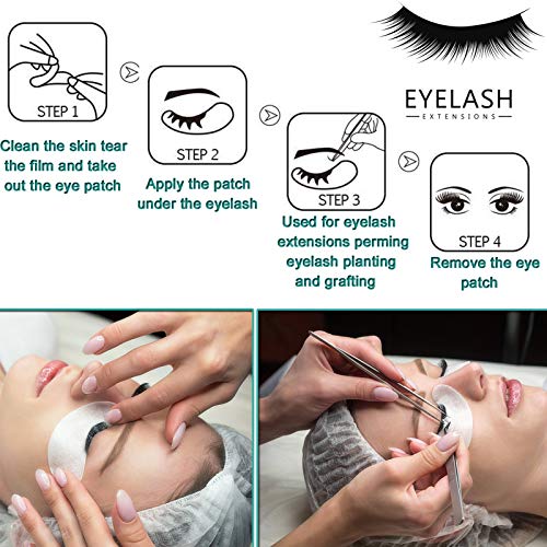 INKEL 50 Pairs Lint-Free Hydrogel Under Eye Pads for Lash Extensions