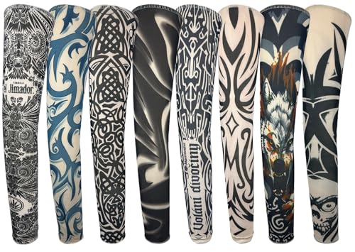 UV Protection Cooling Fake Tattoo Sleeves for Men