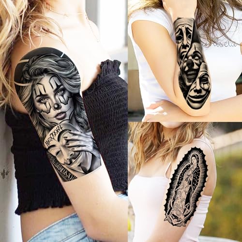 73 Sheets Chicano Temporary Tattoos For Women Men Adults