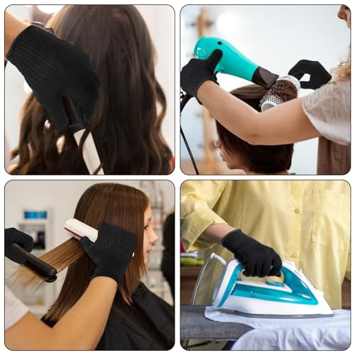 Heat Resistant Gloves for Hair Styling – 4 Pack